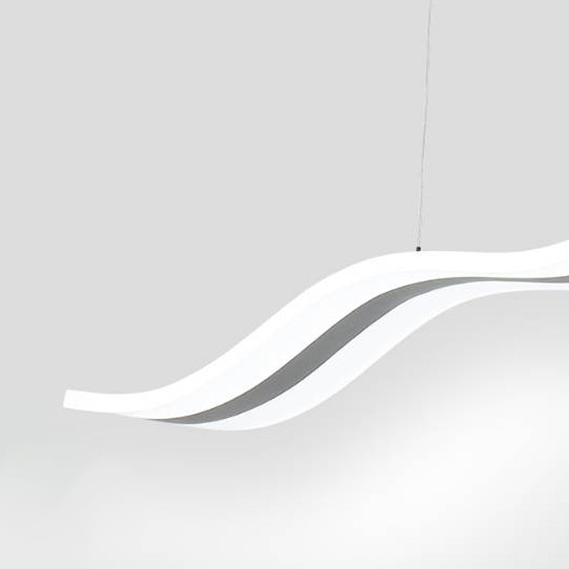 White Metal Hanging Pendant Lights Modern S Shape Hanging Lamps for Office