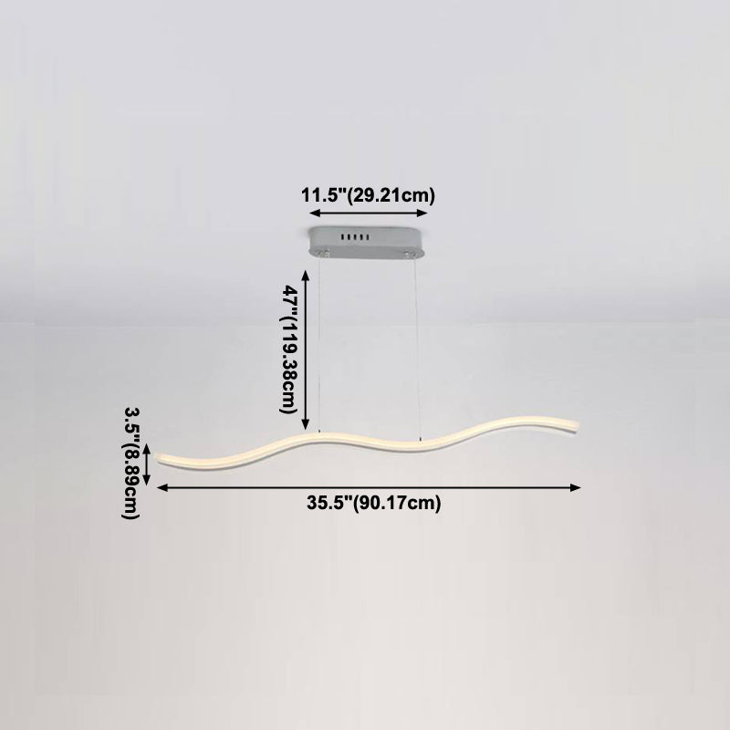 White Metal Hanging Pendant Lights Modern S Shape Hanging Lamps for Office