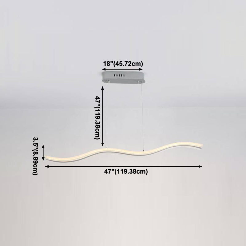 White Metal Hanging Pendant Lights Modern S Shape Hanging Lamps for Office