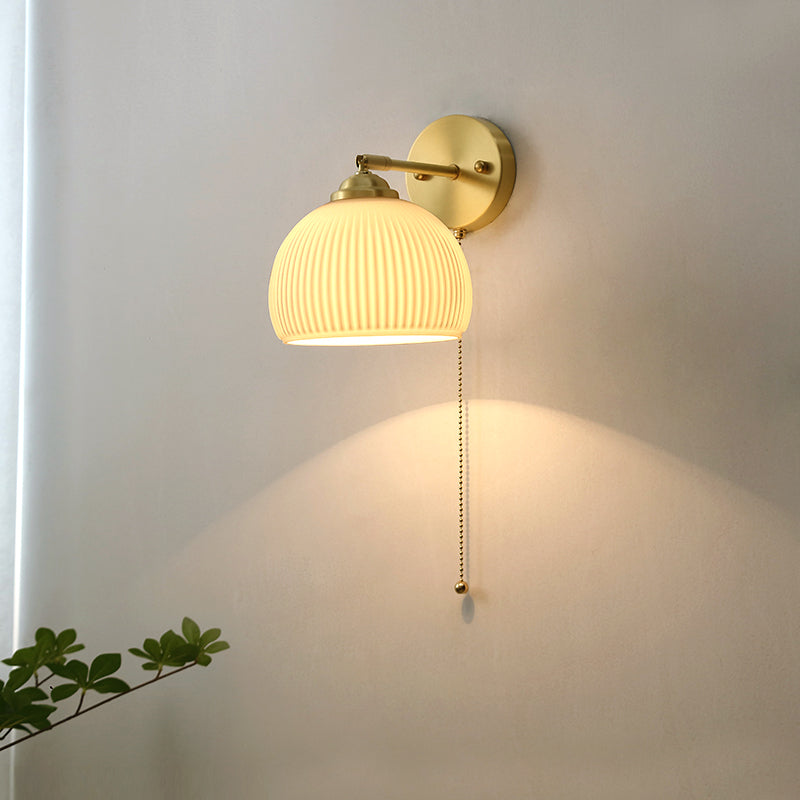 Glass 1-Light Geometric Wall Lighting Modern Style Wall Mounted Light Fixture in White