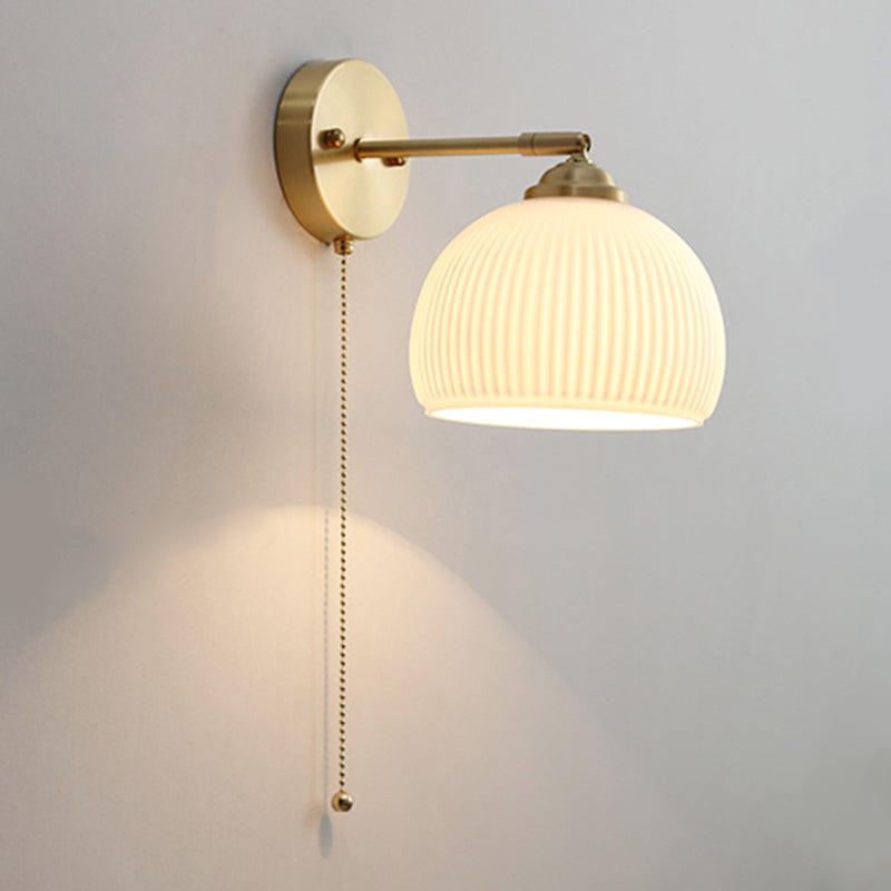 Glass 1-Light Geometric Wall Lighting Modern Style Wall Mounted Light Fixture in White