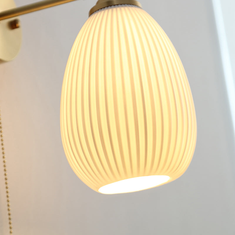 Glass 1-Light Geometric Wall Lighting Modern Style Wall Mounted Light Fixture in White