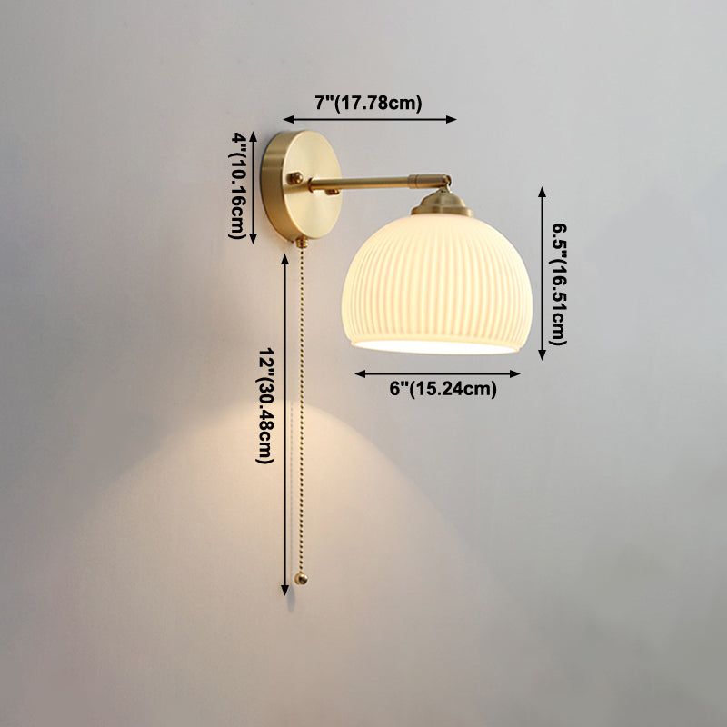 Glass 1-Light Geometric Wall Lighting Modern Style Wall Mounted Light Fixture in White