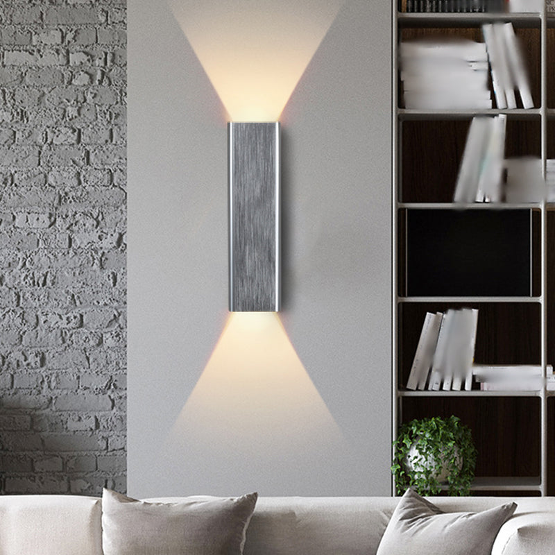 2 Lights Metal Wall Light Modern Style Square Shape Wall Mount Light Fixture