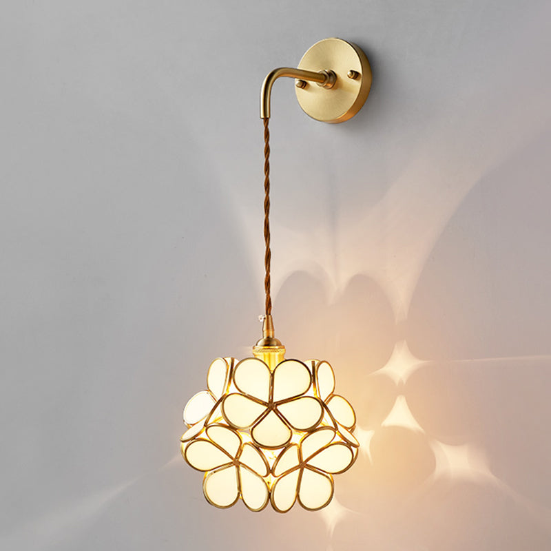 1 Light Unique Glass Wall Light Modern Style Wall Mount Light Fixture