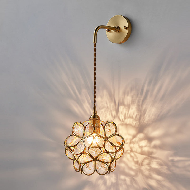 1 Light Unique Glass Wall Light Modern Style Wall Mount Light Fixture