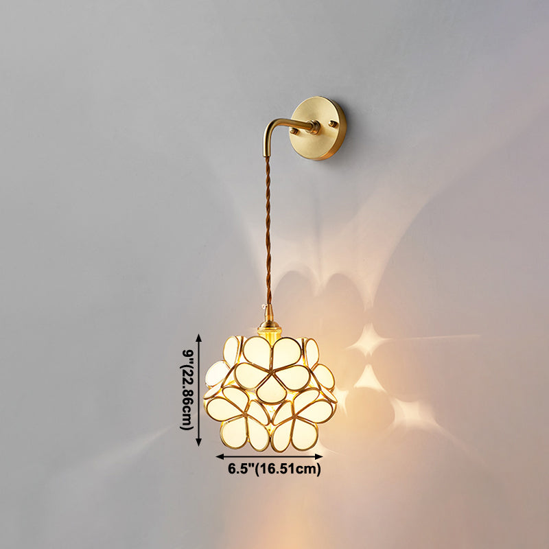 1 Light Unique Glass Wall Light Modern Style Wall Mount Light Fixture