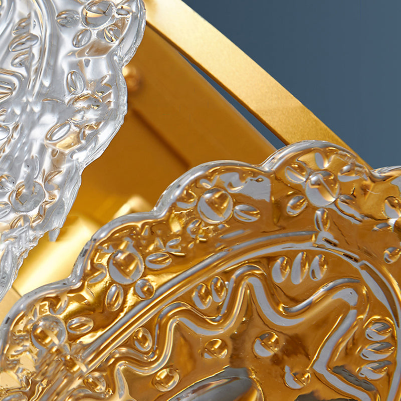 2 Lichter Glaswand Licht moderner Stil Geometrischer Wandmontage Leuchte in Gold