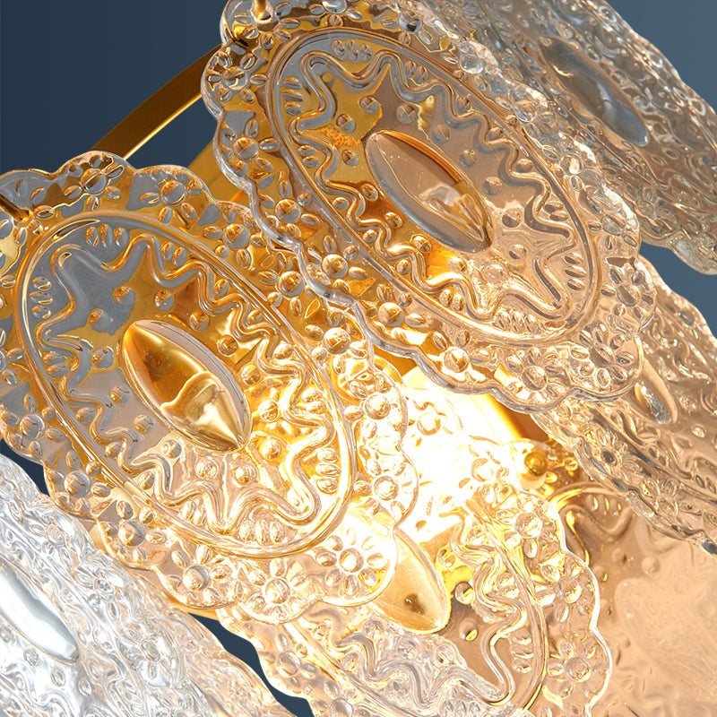 2 Lichter Glaswand Licht moderner Stil Geometrischer Wandmontage Leuchte in Gold