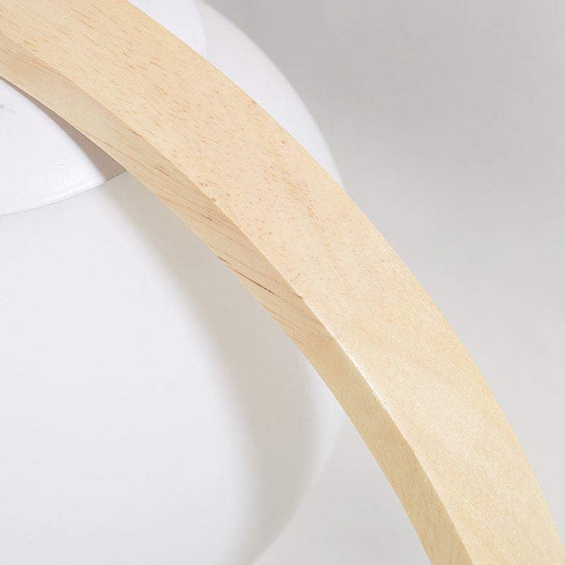 Lampe suspendue au globe en bois dans le pendentif en verre de style artistique moderne pour les espaces intérieurs