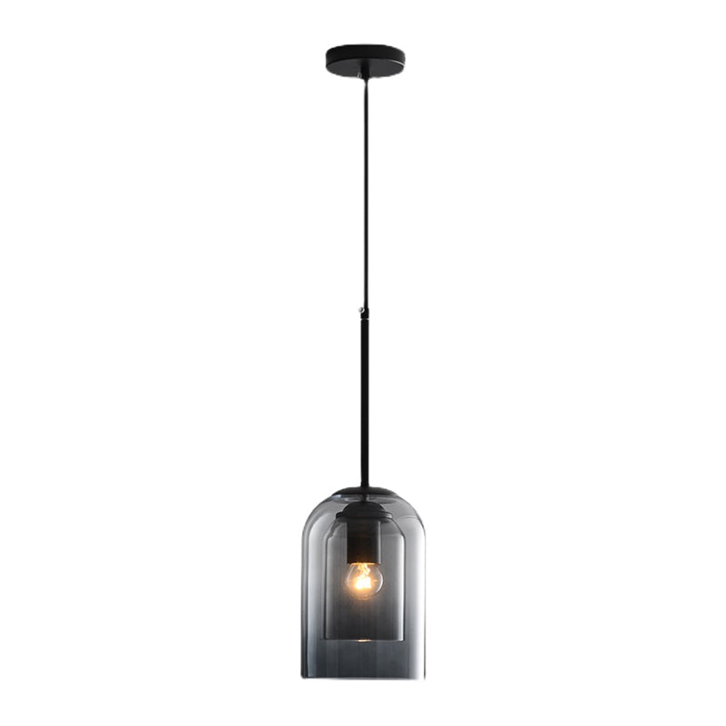 Double Glass Indoor Pendant Light in Modern Creative Style Wrought Iron Hanging Lamp