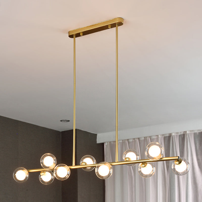 Nordic Modern Island Lighting Glass Chandelier Light Fixture for Dining Room
