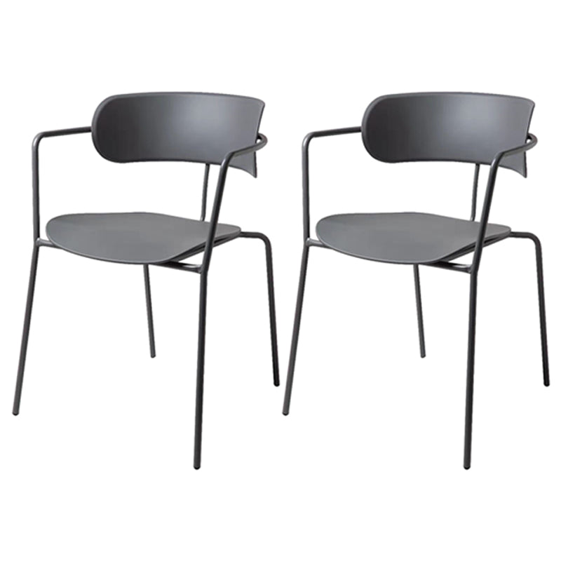 Chaise de salle à manger de style contemporain, chaise d'appoint de cuisine à bras ouvert avec pieds en métal