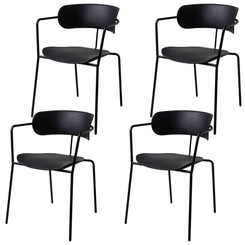 Chaise de salle à manger de style contemporain, chaise d'appoint de cuisine à bras ouvert avec pieds en métal