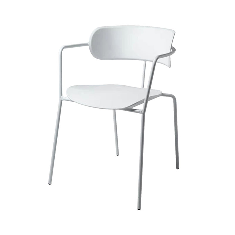 Chaise de salle à manger de style contemporain, chaise d'appoint de cuisine à bras ouvert avec pieds en métal