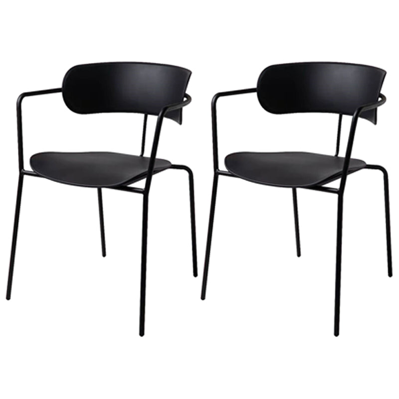 Chaise de salle à manger de style contemporain, chaise d'appoint de cuisine à bras ouvert avec pieds en métal