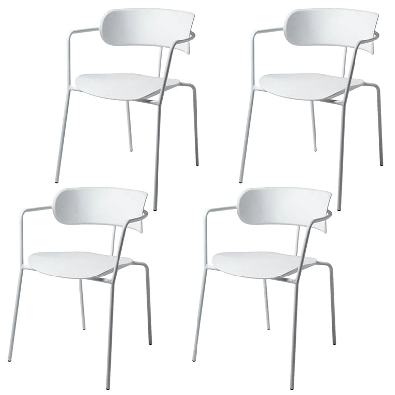 Chaise de salle à manger de style contemporain, chaise d'appoint de cuisine à bras ouvert avec pieds en métal