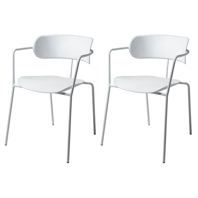 Chaise de salle à manger de style contemporain, chaise d'appoint de cuisine à bras ouvert avec pieds en métal