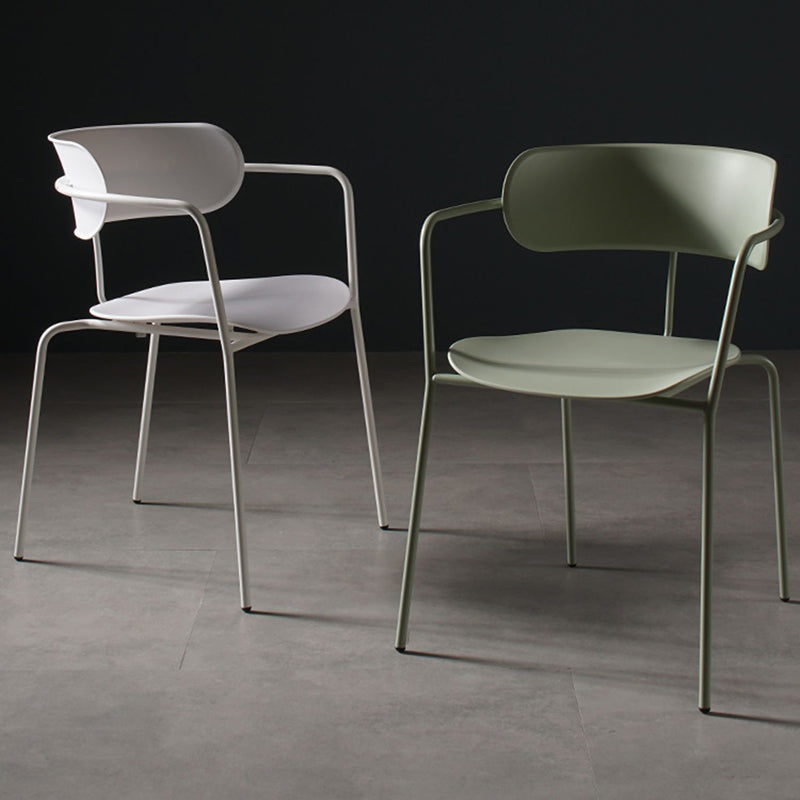 Chaise de salle à manger de style contemporain, chaise d'appoint de cuisine à bras ouvert avec pieds en métal