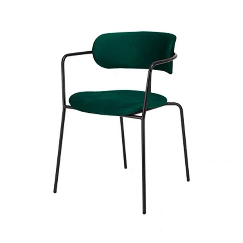 Chaise de salle à manger de style contemporain, chaise d'appoint de cuisine à bras ouvert avec pieds en métal