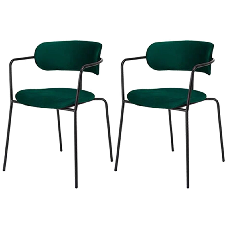 Chaise de salle à manger de style contemporain, chaise d'appoint de cuisine à bras ouvert avec pieds en métal