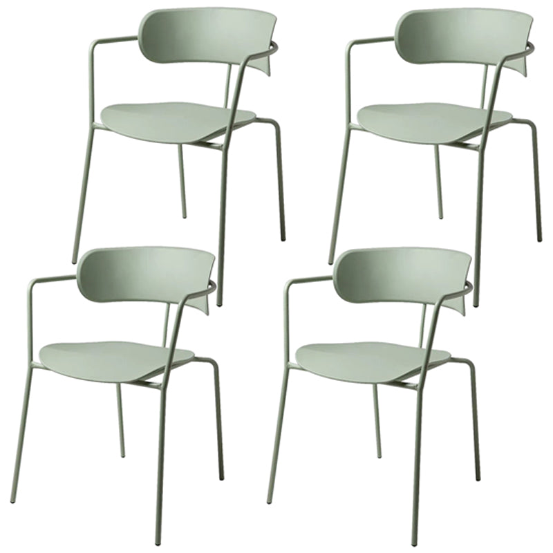 Chaise de salle à manger de style contemporain, chaise d'appoint de cuisine à bras ouvert avec pieds en métal