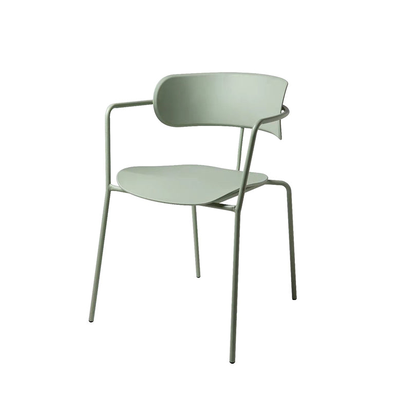 Chaise de salle à manger de style contemporain, chaise d'appoint de cuisine à bras ouvert avec pieds en métal