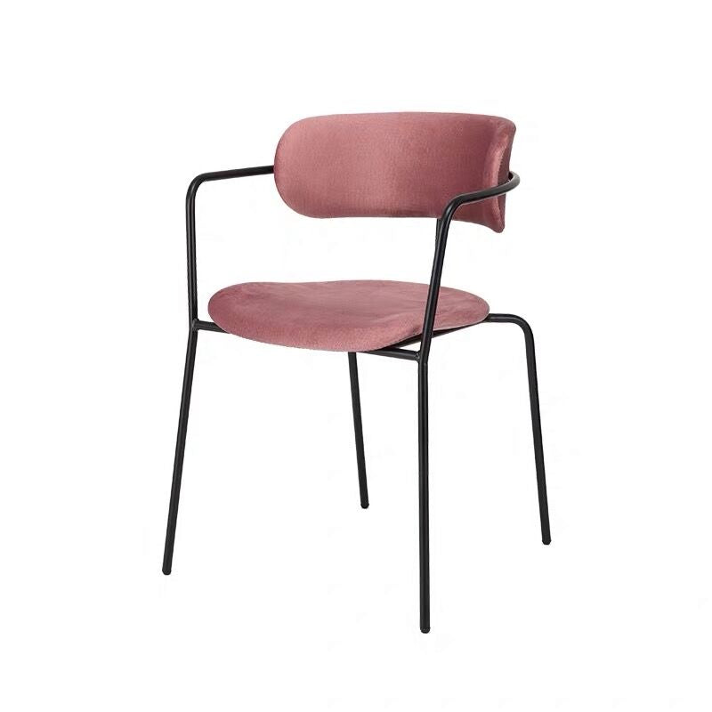 Chaise de salle à manger de style contemporain, chaise d'appoint de cuisine à bras ouvert avec pieds en métal