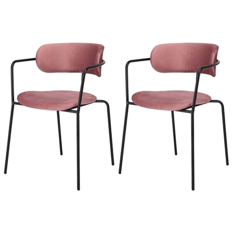 Chaise de salle à manger de style contemporain, chaise d'appoint de cuisine à bras ouvert avec pieds en métal