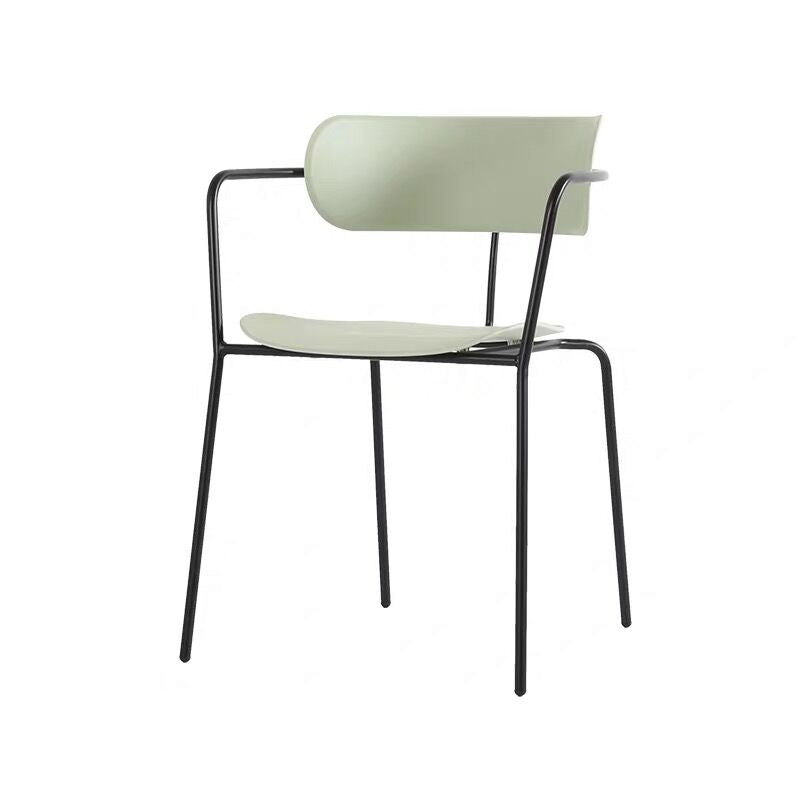 Chaise de salle à manger de style contemporain, chaise d'appoint de cuisine à bras ouvert avec pieds en métal