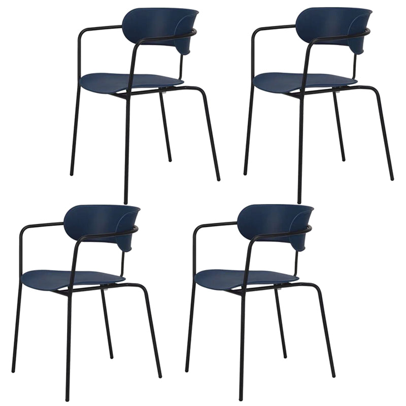 Chaise de salle à manger de style contemporain, chaise d'appoint de cuisine à bras ouvert avec pieds en métal