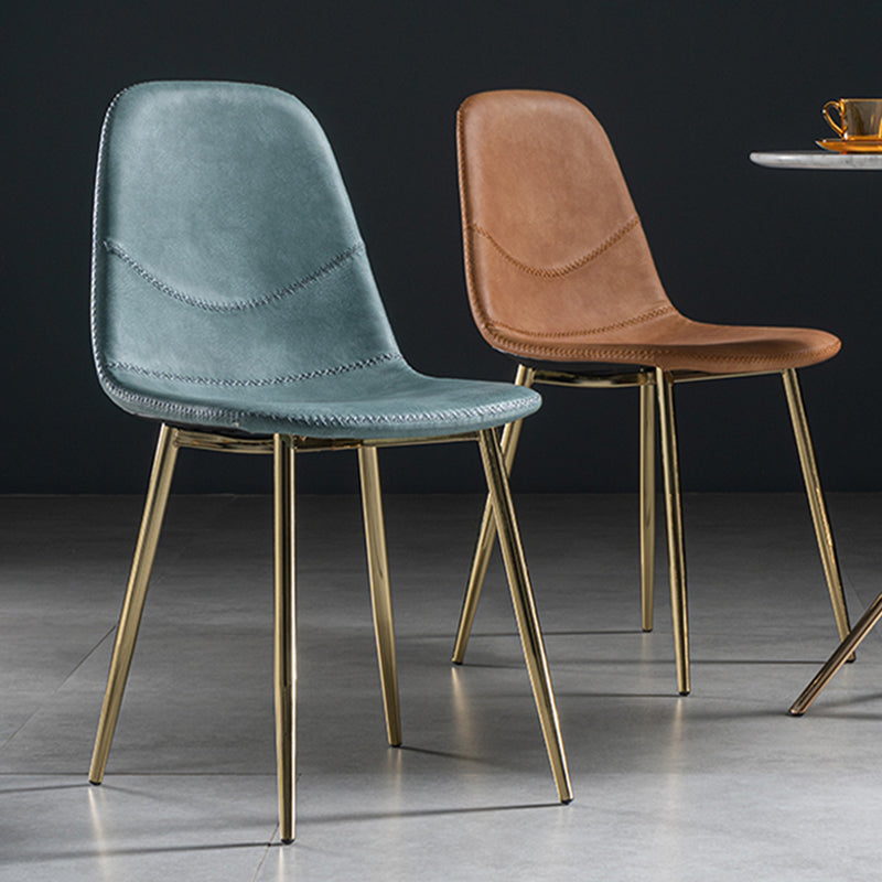 Chaise de salle à manger en métal de style Glam, chaises sans accoudoirs latérales pour cuisine