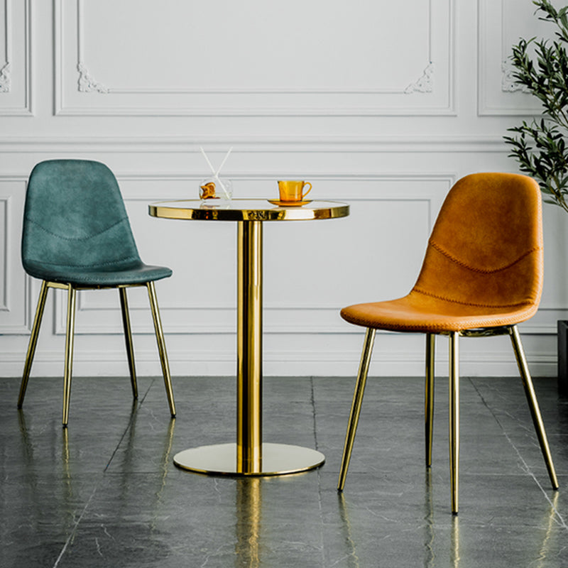 Chaise de salle à manger en métal de style Glam, chaises sans accoudoirs latérales pour cuisine