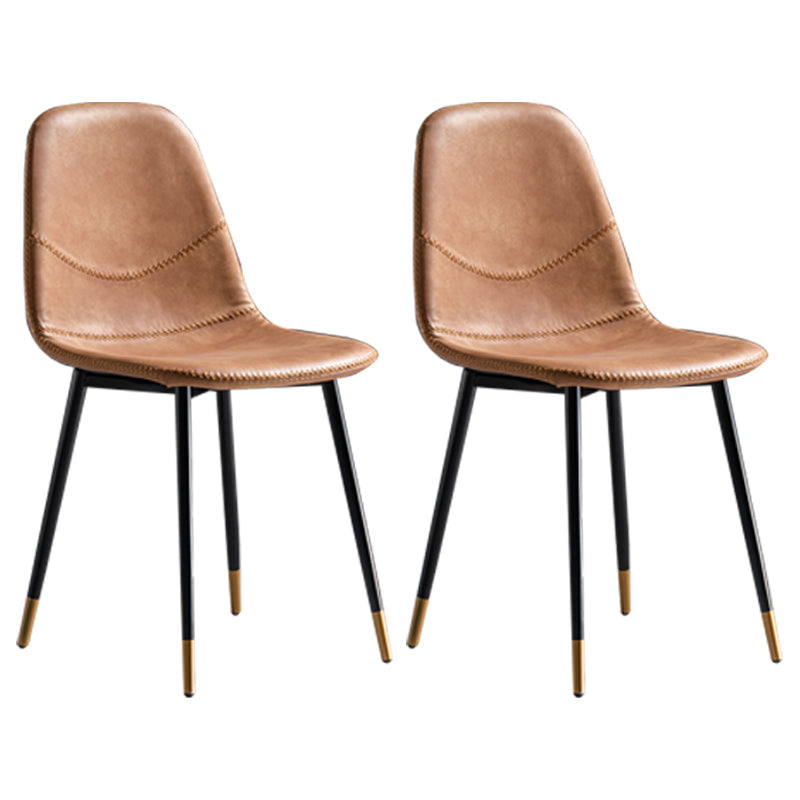 Chaise de salle à manger en métal de style Glam, chaises sans accoudoirs latérales pour cuisine