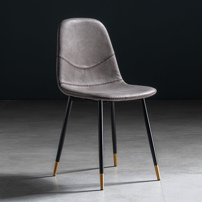 Chaise de salle à manger en métal de style Glam, chaises sans accoudoirs latérales pour cuisine
