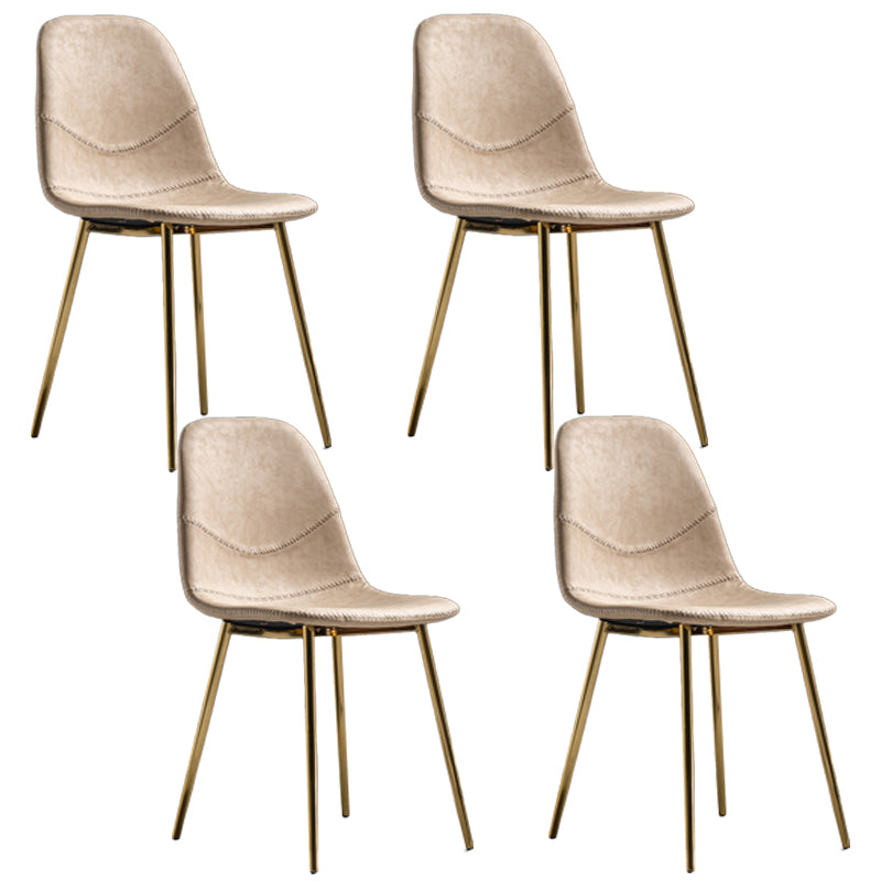 Chaise de salle à manger en métal de style Glam, chaises sans accoudoirs latérales pour cuisine