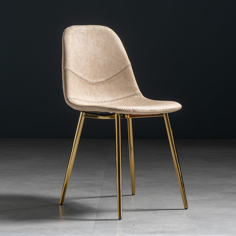 Chaise de salle à manger en métal de style Glam, chaises sans accoudoirs latérales pour cuisine