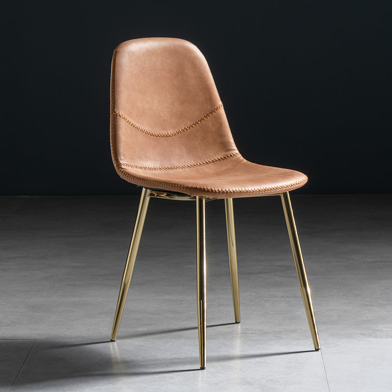 Chaise de salle à manger en métal de style Glam, chaises sans accoudoirs latérales pour cuisine
