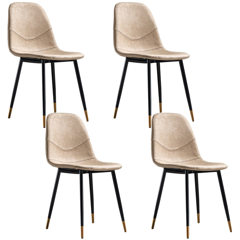 Chaise de salle à manger en métal de style Glam, chaises sans accoudoirs latérales pour cuisine