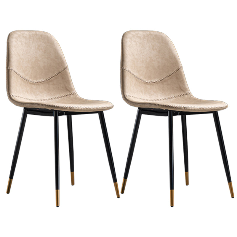 Chaise de salle à manger en métal de style Glam, chaises sans accoudoirs latérales pour cuisine