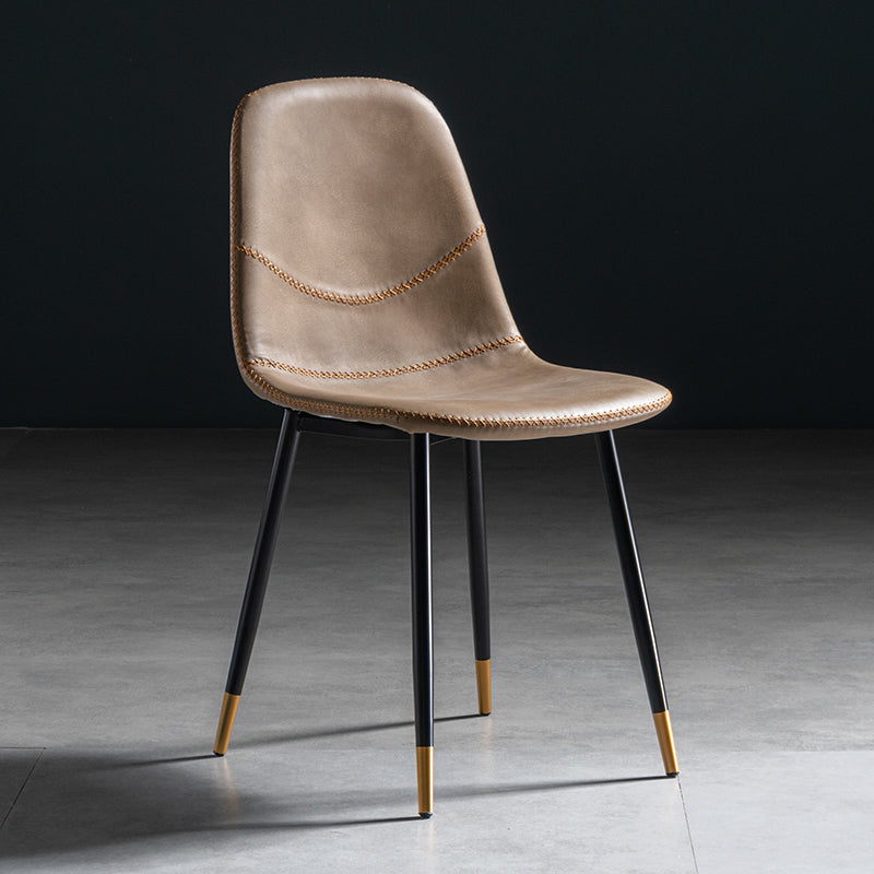 Chaise de salle à manger en métal de style Glam, chaises sans accoudoirs latérales pour cuisine