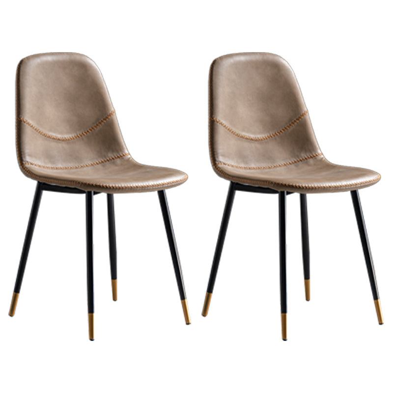 Chaise de salle à manger en métal de style Glam, chaises sans accoudoirs latérales pour cuisine