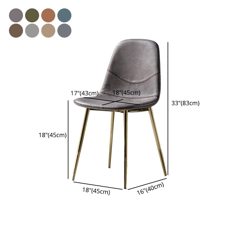 Chaise de salle à manger en métal de style Glam, chaises sans accoudoirs latérales pour cuisine