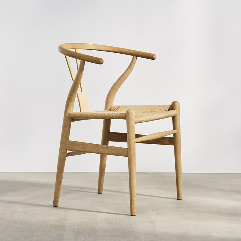 Contemporary Style Ash Wood Chair Dining Room Fork Bone Back Chairs Set