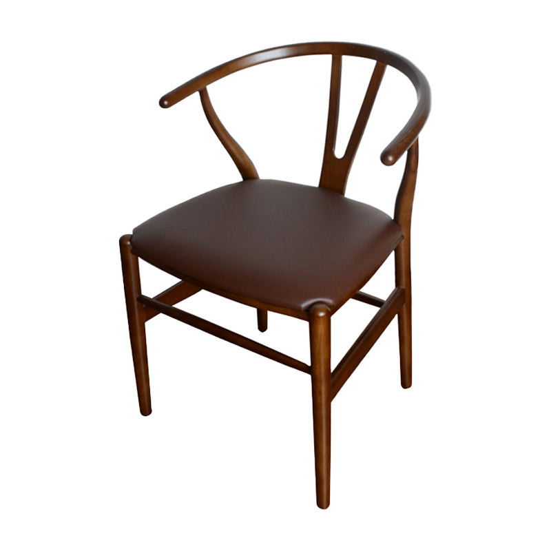 Contemporary Style Ash Wood Chair Dining Room Fork Bone Back Chairs Set