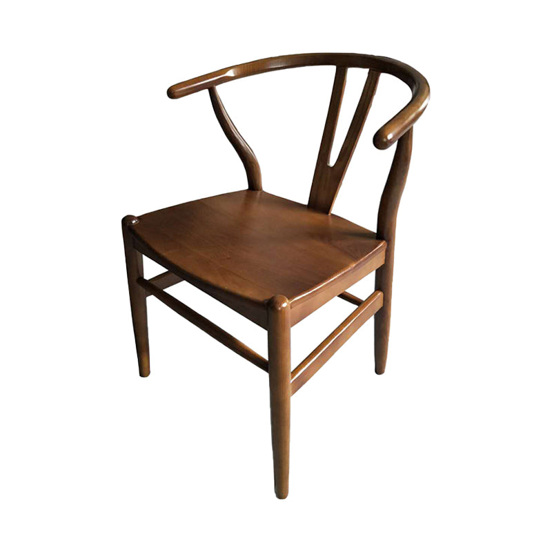 Contemporary Style Ash Wood Chair Dining Room Fork Bone Back Chairs Set
