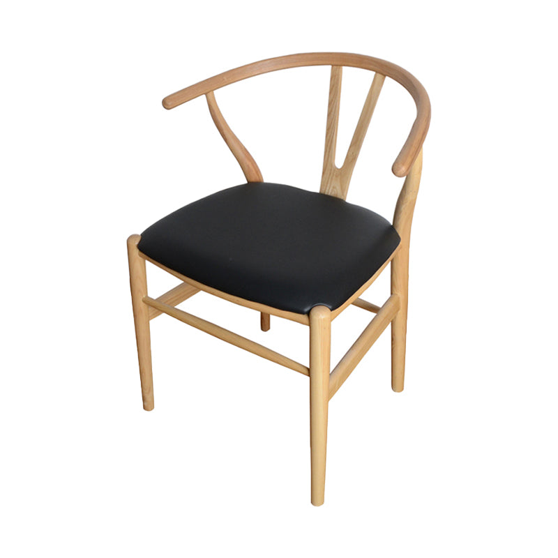 Contemporary Style Ash Wood Chair Dining Room Fork Bone Back Chairs Set