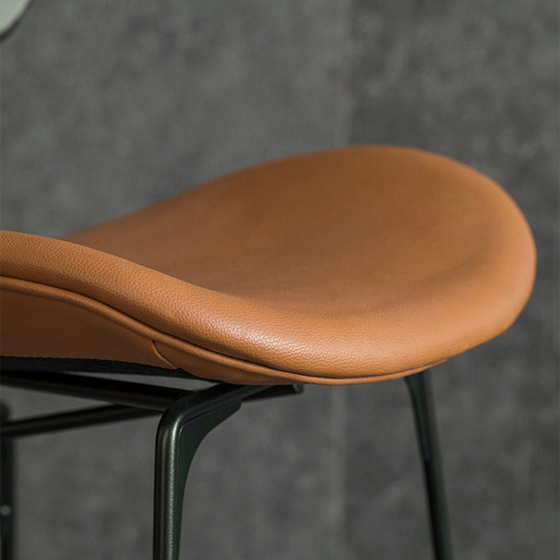 Tabouret de bar en fer noir, tabouret de comptoir à dossier bas de style industriel avec siège en selle