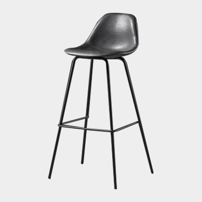 Taburete de bar de metal negro, taburete escandinavo con respaldo bajo Bristol y asiento tipo cubo