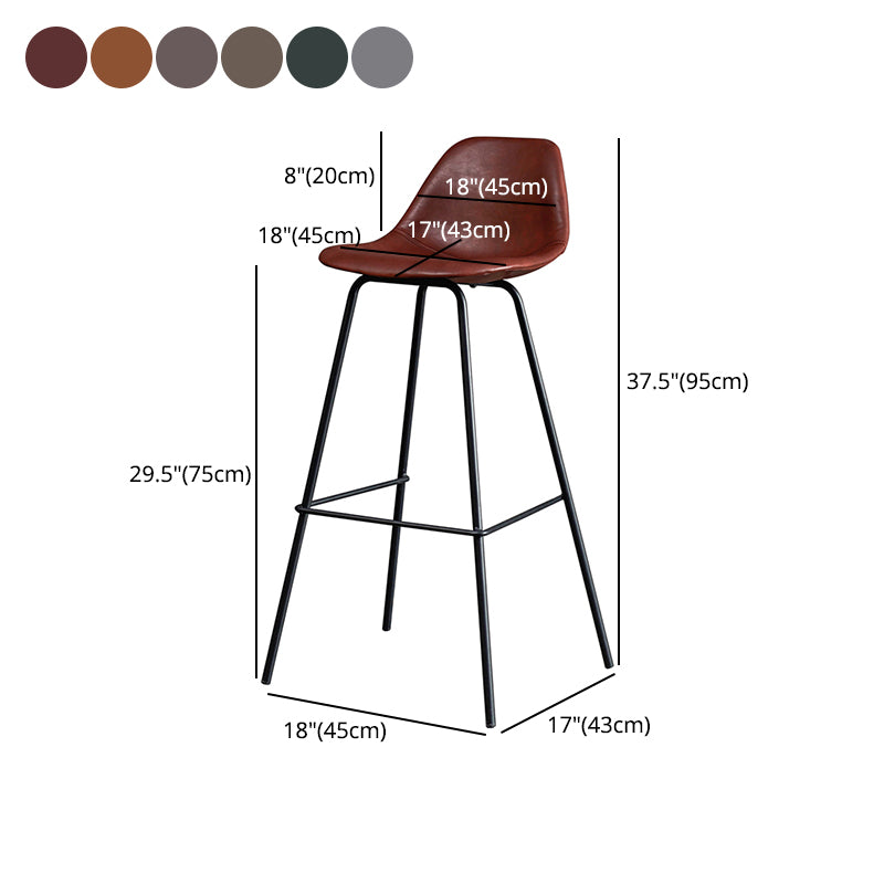 Taburete de bar de metal negro, taburete escandinavo con respaldo bajo Bristol y asiento tipo cubo